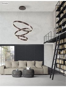Lustra LED dimabila design modern Ã˜80cm Nador III Coffee