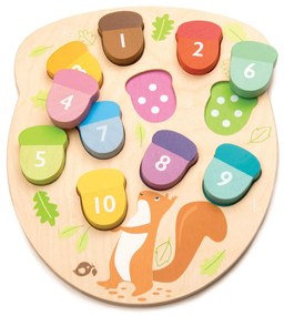 Tender Leaf Toys - Puzzle educativ Numaram ghinde din lemn - How Many Acorns?