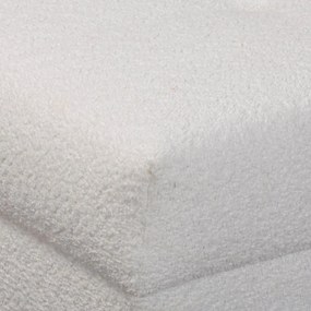 Taburet alb cu tapițerie din stofă bouclé Ariella – Ropez