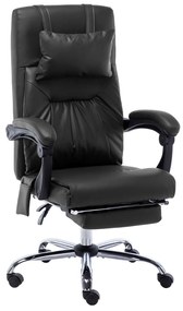 vidaXL Scaun de birou cu masaj, negru, piele ecologică