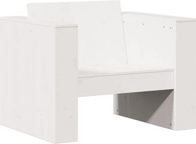 vidaXL Canapea de grădină, alb, 79x60x62 cm, lemn masiv pin