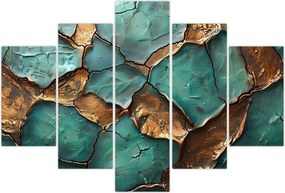 Tablou - Pictură verde-auriu (150x105 cm)