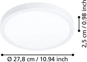 Eglo 901308-LED Plafonieră LED FUEVA, 14,2 W, 230 V, 2700/4000/6500 K, Ø 27,8 cm, alb