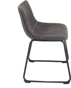 Set de 2 scaune cu tapiterie din microfibra Django gri vintage A-38109 VC