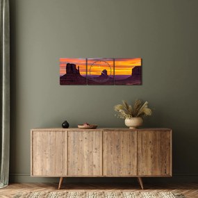 Tablou - Monumentul Valley în Arizona (cu ceas) (90x30 cm)