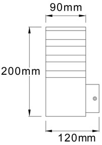 Aplica de perete exterior TEKSAS 1xE27/12W/230V IP44 antracit