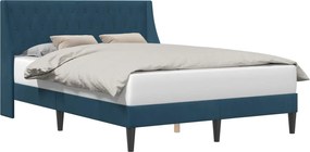 vidaXL Cadru de pat cu headboard albastru 120 x 200 cm Catifea