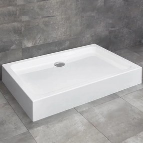 Cadita dus dreptunghiulara Radaway Laros D Compact 120x90 cm acril alb
