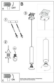 Lustră pe cablu LAGOS 1 1xGU10/40W/230V negru