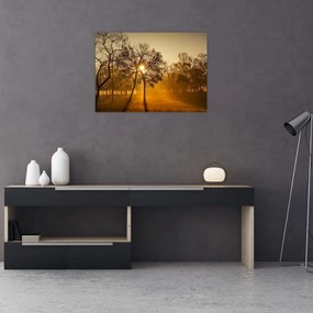 Tablou pe sticlă cu răsăsrit de soare (70x50 cm)