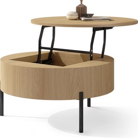 Mazzoni FRIDA Stejar Oasis – MĂSUȚĂ DE CAFEA MODERNĂ CU BLAT RABATABIL ȘI SPAȚIU DE DEPOZITARE