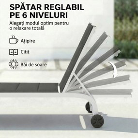 Outsunny șezlong basculant pentru plajă | Aosom Romania