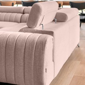 Colțar roz extensibil/cu spațiu de depozitare (cu colț pe partea stângă/în formă de "U") Louis – ELTAP