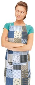 Bellatex Șorț Adéla Patchwork albastru , 67 x 84cm