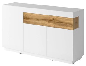 Comodă Stacey Typ 43 (Stejar + Alb cu luciu înalt). 1030469