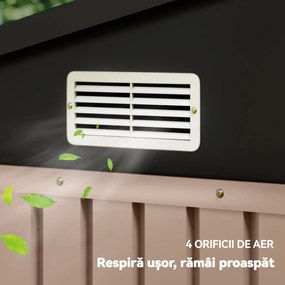 Outsunny Magazie de Grădină din Metal 364 x 238 cm cu 4 Grile de Ventilație și Uși Duble cu Încuietoare, Maro | Aosom Romania
