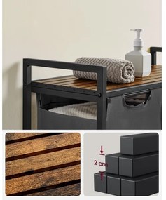 Coș pentru rufe REX maro/gri