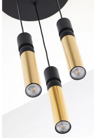 Lustră pe cablu Jupiter 2016 ALAS 3xGU10/10W/230V auriu/negru