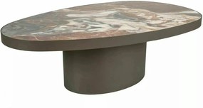 Măsuță cafea GUSTO A, maro lucios/cupru, ceramică/metal, 118x73x38 cm