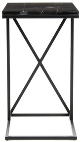 Masuta de cafea patrata din marmura Louis neagra