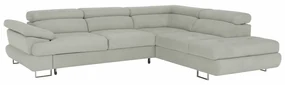 Colţar extensibil, material textil gri deschis, model dreapta, BUTON R