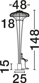 Lampa de podea boho style pentru terasa exterior IP54 SAMY