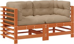 vidaXL Sofa de colț pentru grădină Lemn masiv de pin Maro Ceară