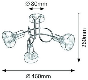 Rabalux 5548 - Lustră aplicată HOLLY 3xE14/40W/230V auriu