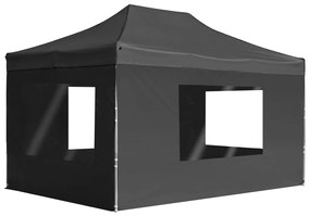 vidaXL Cort de petrecere pliabil cu pereți antracit, 4,5x3 m, aluminiu