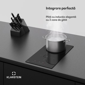 Klarstein Plită cu inducție PowerGlide | Modernă, compactă și puternică | 2 zone de gătit | 3500 W | 30 cm