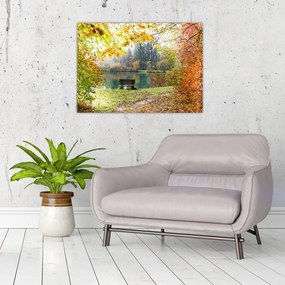 Tablou pe sticlă cu pescărie (70x50 cm)