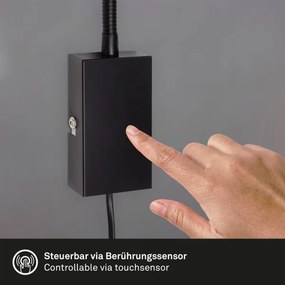 Lampă LED tactilă de perete TUSI 1xGU10/5W/230V negru Briloner 2085-015