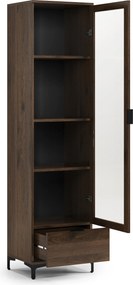 Mazzoni Vitrină LANA W-50 Nuc Elegant - DULAP CU O UȘĂ CU SERTAR