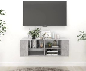 vidaXL Dulap TV montat pe perete, gri beton, 102x35x35 cm, PAL