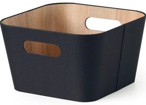 Set de 2 coșuri de depozitare Kitchisimo 27 × 27 ×16 cm, negru, M