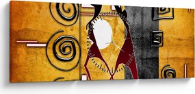 Tablou - Pictură străveche (cu ceas) (90x30 cm)