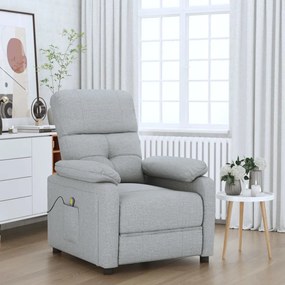 289672 vidaXL Fotoliu de masaj, gri deschis, material textil