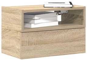 vidaXL Noptiere de perete, 2 buc., stejar sonoma, 45x26x28,5 cm