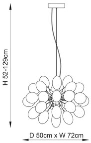 Lustră pe cablu Endon 80124 INFINITY 8xG9/28W/230V negru/fumuriu