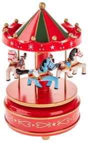 Carusel cu căluți, 18 cm, roșu