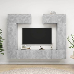 vidaXL Set de dulapuri TV, 6 piese, gri beton, lemn prelucrat