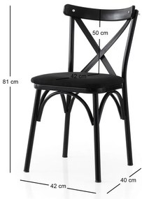 Set de scaune de sufragerie Ekol Black and Black,2 buc.