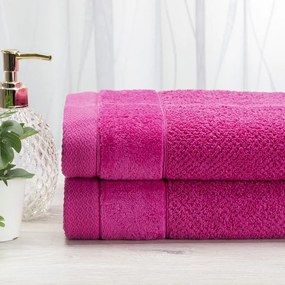 Set 2 prosoape de mâini frotir VITO, magenta, 50 x 90 cm