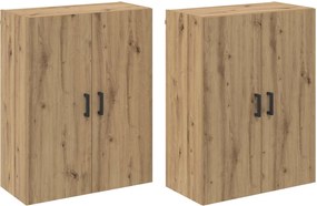 vidaXL Dulap montat pe perete 2 pcs Stejar Artizanal 69,5 x 34 x 90 cm