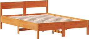 vidaXL Cadru pat fără saltea, maro ceruit, 160x200 cm, lemn masiv pin