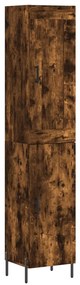 3200142 vidaXL Dulap înalt, stejar fumuriu, 34,5x34x180 cm, lemn prelucrat