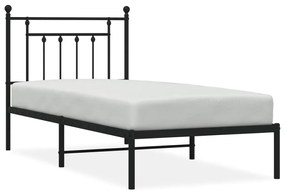353530 vidaXL Cadru pat metalic cu tăblie, negru, 90x200 cm