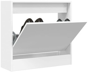 vidaXL Pantofar, alb, 60x21x57 cm, lemn prelucrat