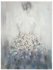 Tablou decorativ in ulei multicolor din lemn de Pin si panza, 90x2,8x120 cm, Village Dress Bizzotto