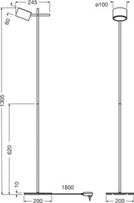 Osram - Lampă de podea LED dimabilă DECOR KYOTO LED/12W/230V neagră